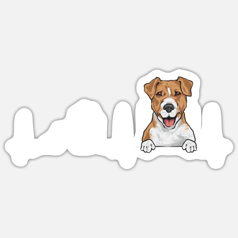 Jack Russell Terrier - Sticker taille S (10 x 10 cm) - blanc mat