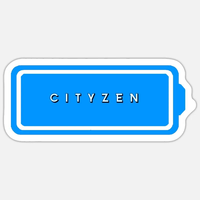 CITYZEN - Sticker taille S (10 x 10 cm) - blanc mat
