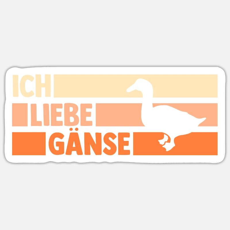 Gans Gänse - Sticker Größe S (10 x 10 cm) - Mattweiß