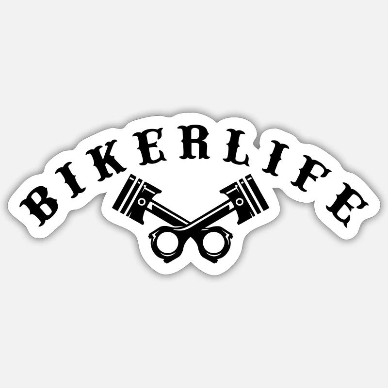 Biker Life - Sticker size S (10 x 10 cm) - white matte