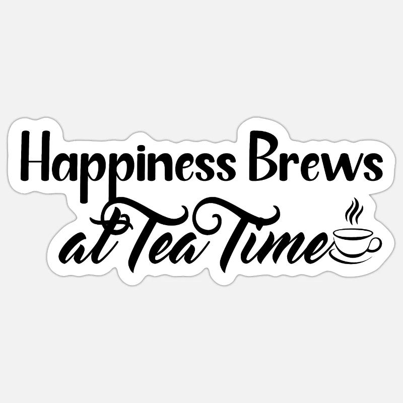 Cooles Tea-Time-Design - Sticker Größe S (10 x 10 cm) - Mattweiß