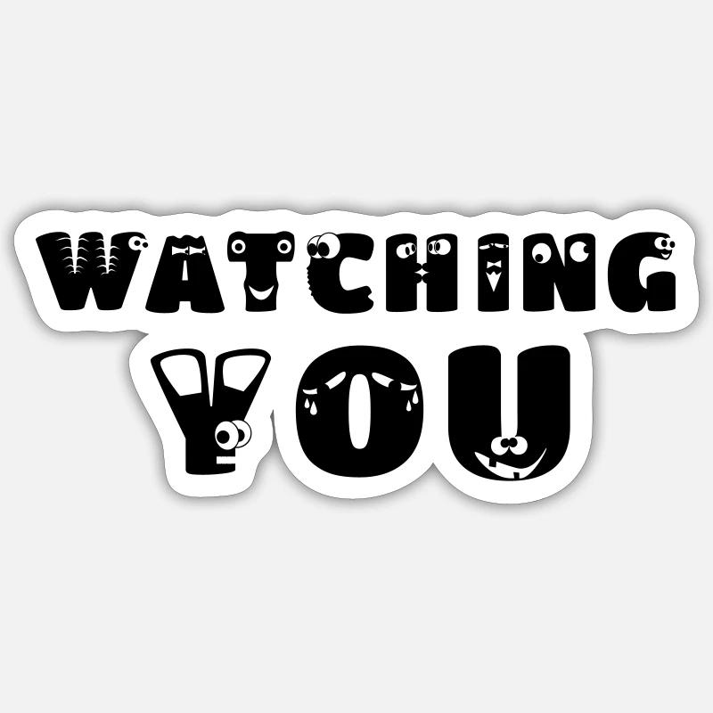 watching you - Sticker Größe S (10 x 10 cm) - Mattweiß