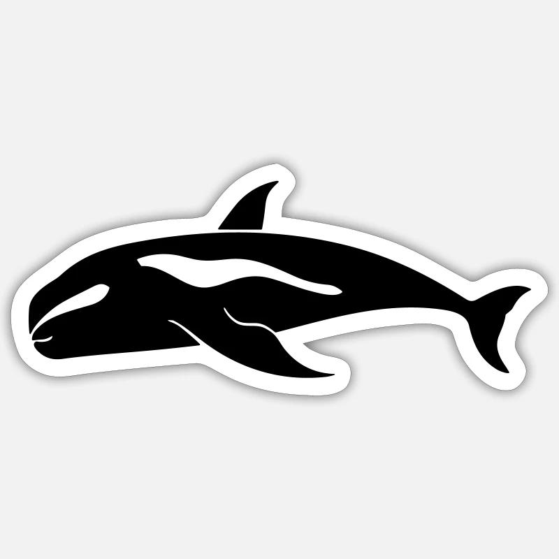 Baleine - Sticker taille S (10 x 10 cm) - blanc mat