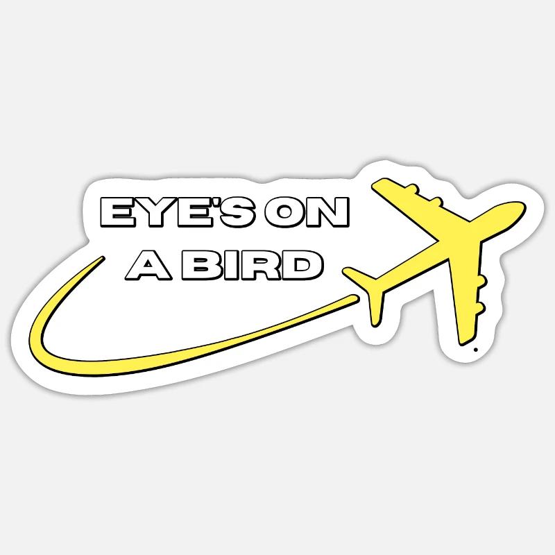 Cooles Luftfahrtflugzeug Augen auf einen Vogel - Sticker Größe S (10 x 10 cm) - Mattweiß