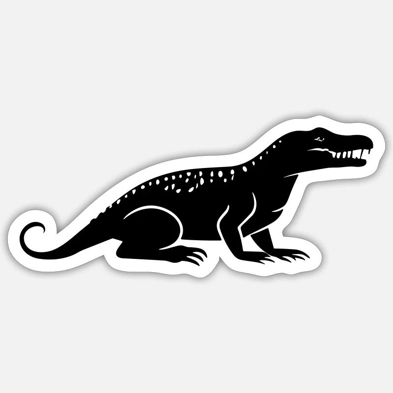 Krokodil - Sticker Größe S (10 x 10 cm) - Mattweiß