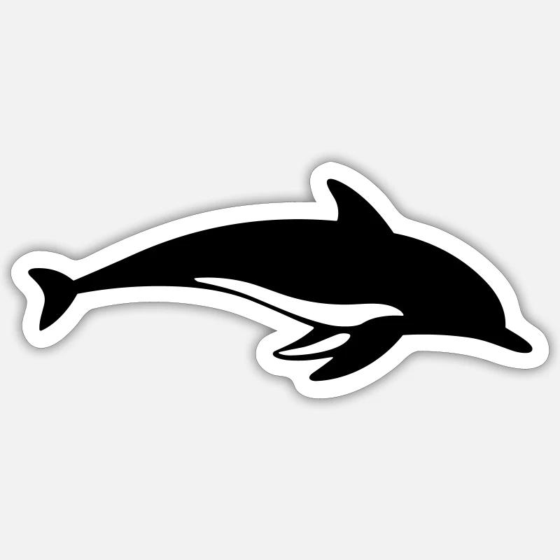 Dauphin - Sticker taille S (10 x 10 cm) - blanc mat