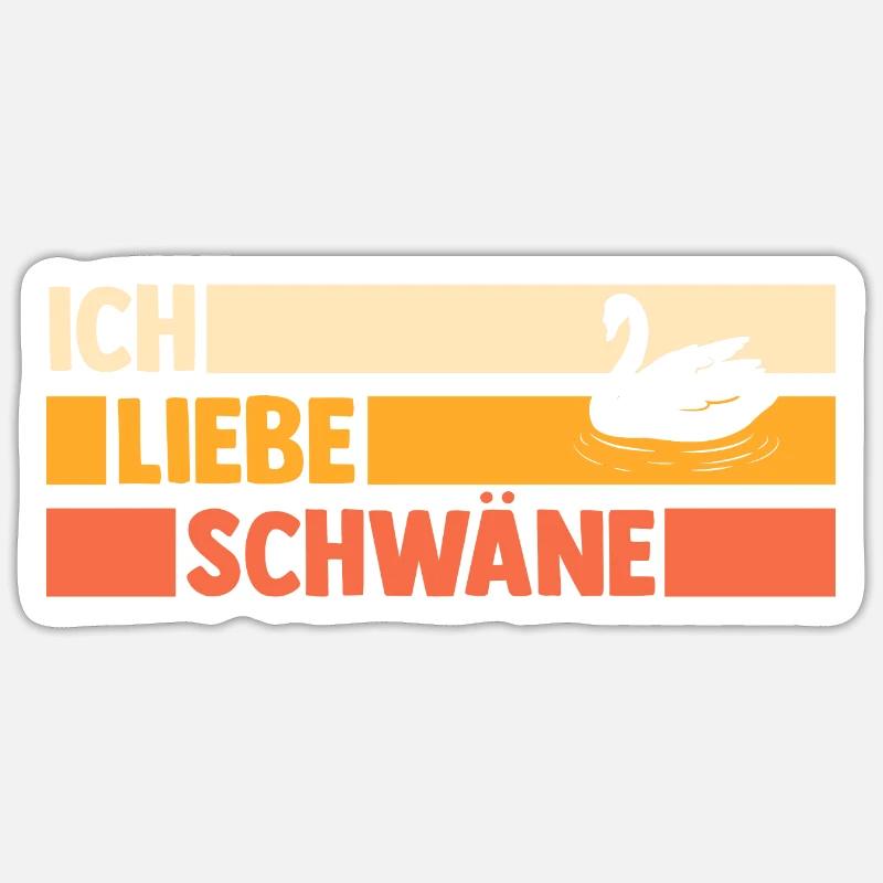 Schwan - Sticker Größe S (10 x 10 cm) - Mattweiß