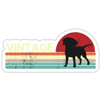 Vintage Hund Retro Sonnenuntergang - Sticker Größe S (10 x 10 cm) - Mattweiß - Vorne