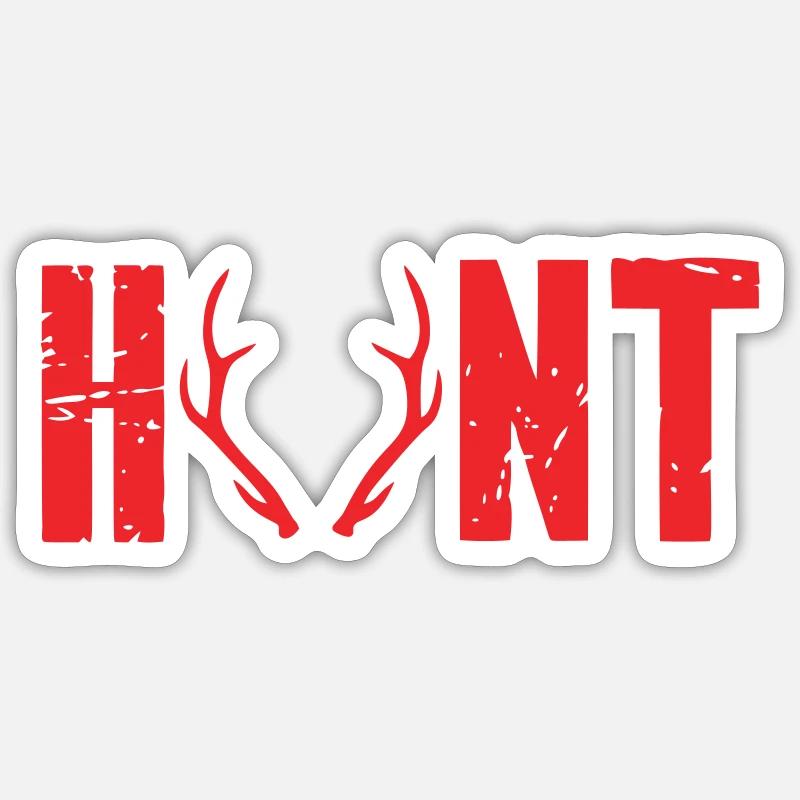 Hunt - Sticker size S (10 x 10 cm) - white matte