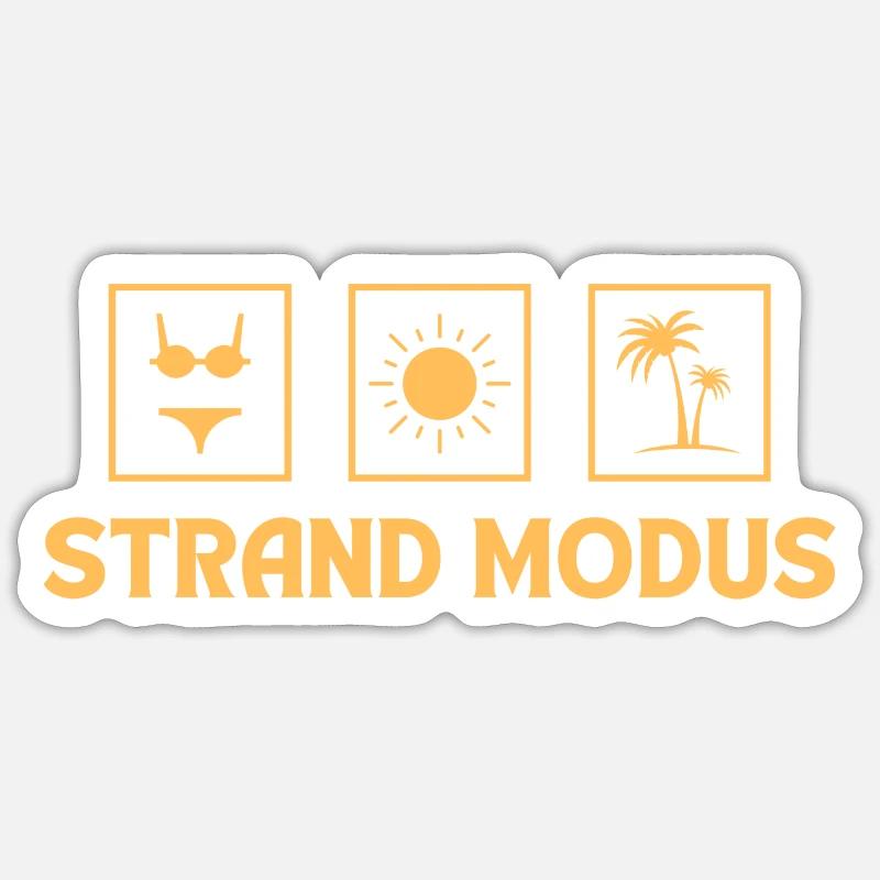Sommer Sonne Strand Modus - Sticker Größe S (10 x 10 cm) - Mattweiß