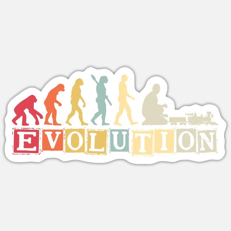 Evolution of Human Train Model Railway Sticker Größe S (10 x 10 cm)