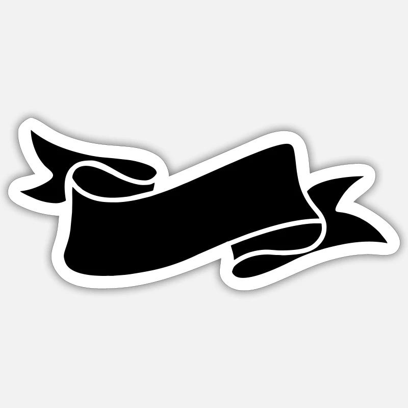 Bannière - Sticker taille S (10 x 10 cm) - blanc mat