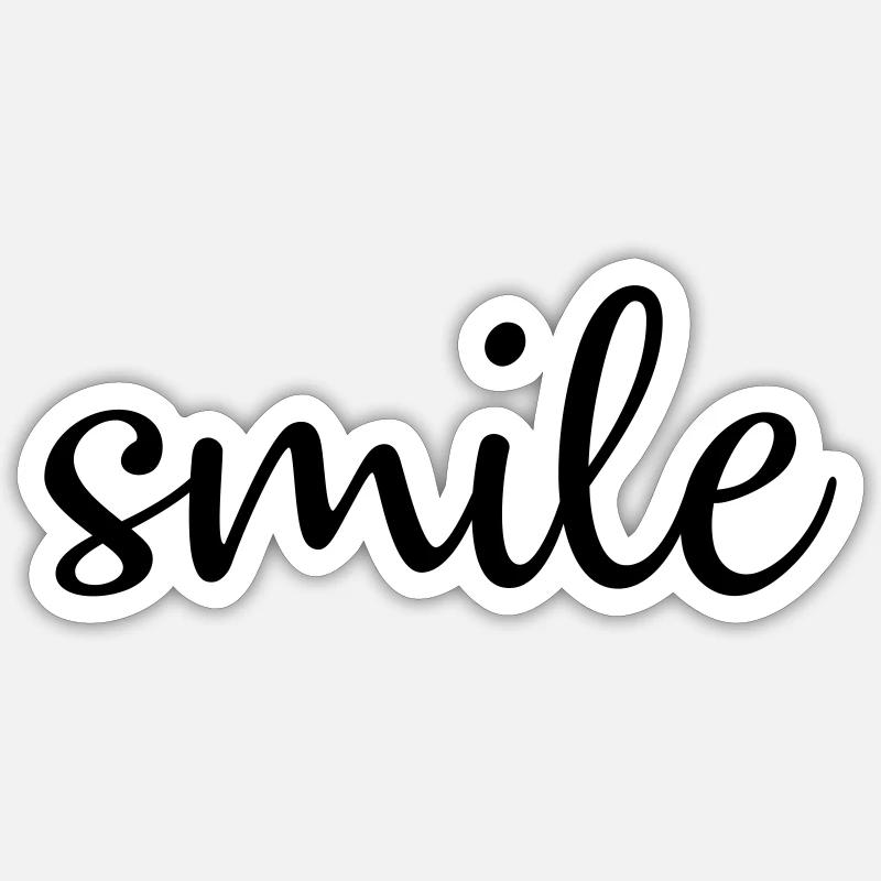 smile, einfach smile - Sticker Größe S (10 x 10 cm) - Mattweiß