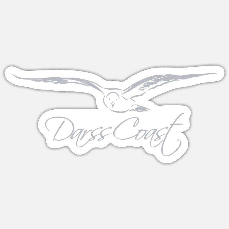 Möwe - DarssCoast Möwen Collection - Sticker Größe S (10 x 10 cm) - Mattweiß