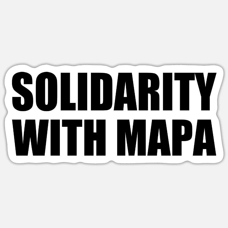 solidarity with mapa - Sticker taille S (10 x 10 cm) - blanc mat
