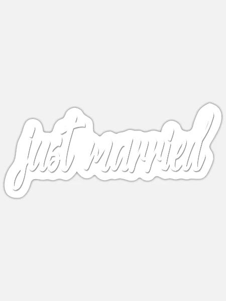 Autoaufkleber just married - Sticker Größe S (10 x 10 cm) - Mattweiß