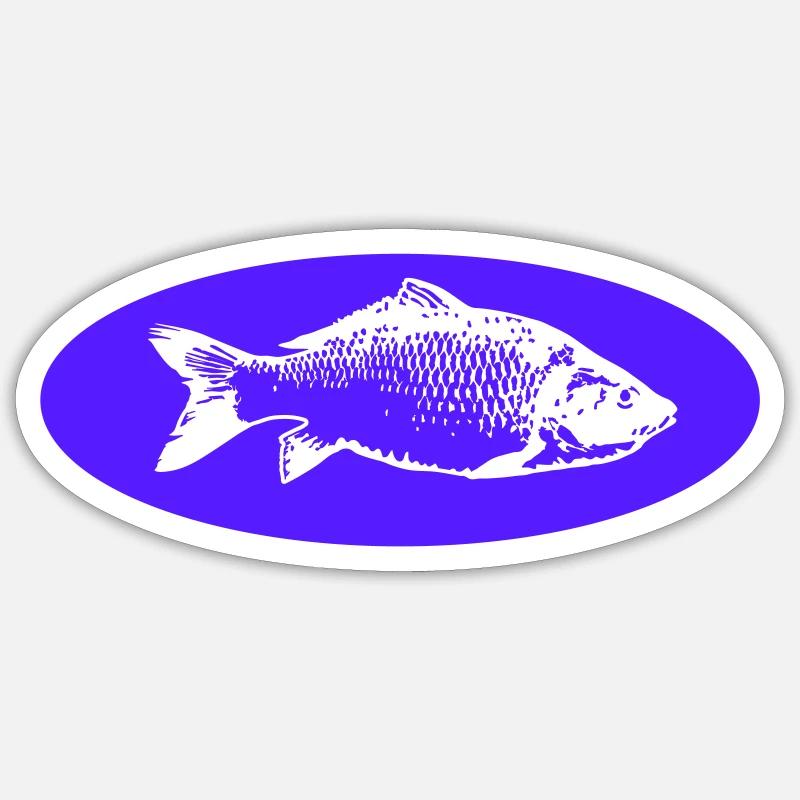 poisson - Sticker taille S (10 x 10 cm) - blanc mat