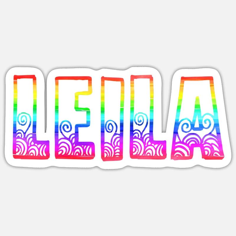 Leila RS Rainbow - Sticker size S (10 x 10 cm) - white matte