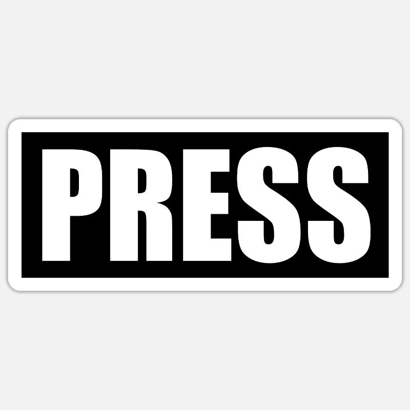 Press - Sticker taille S (10 x 10 cm) - blanc mat
