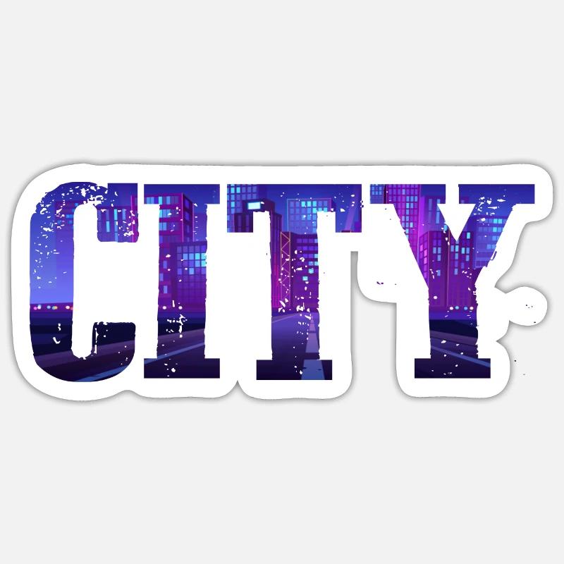 Downtown - Sticker size S (10 x 10 cm) - white matte