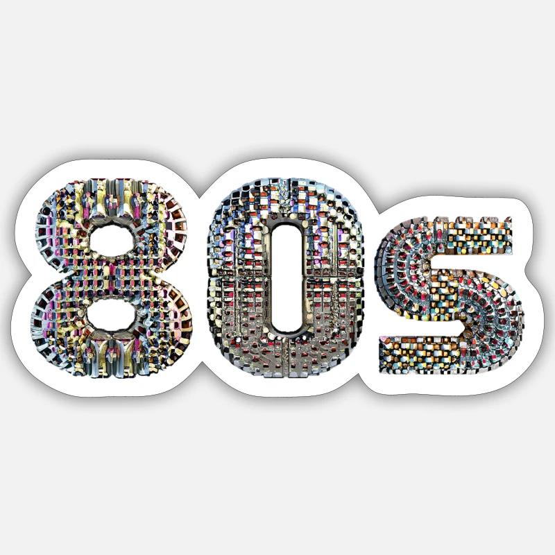 80s DISCO lettrage disco ball look danse devise Sticker taille S (10 x 10 cm)