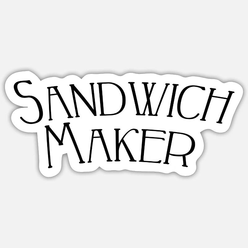 Machine à sandwichs - Sticker taille S (10 x 10 cm) - blanc mat