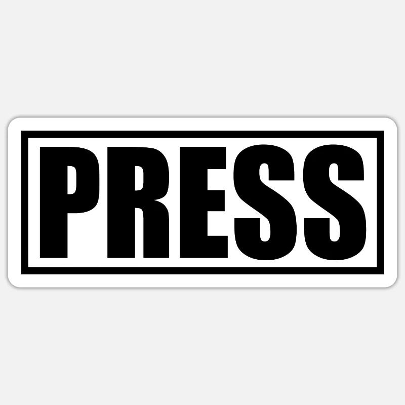 Press - Sticker taille S (10 x 10 cm) - blanc mat