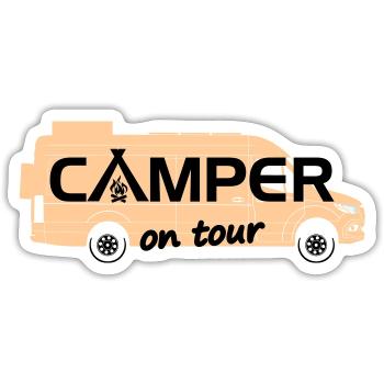Sprinter Camper on tour - Sticker size S (10 x 10 cm) - white matte - Front