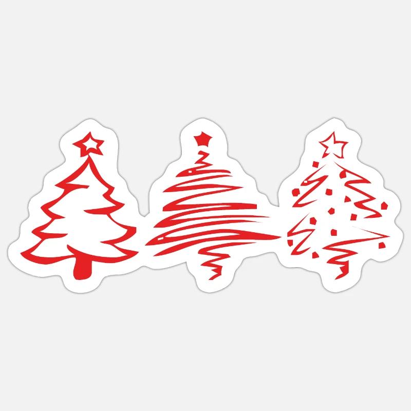 Chrismas Tree - Sticker size S (10 x 10 cm) - white matte
