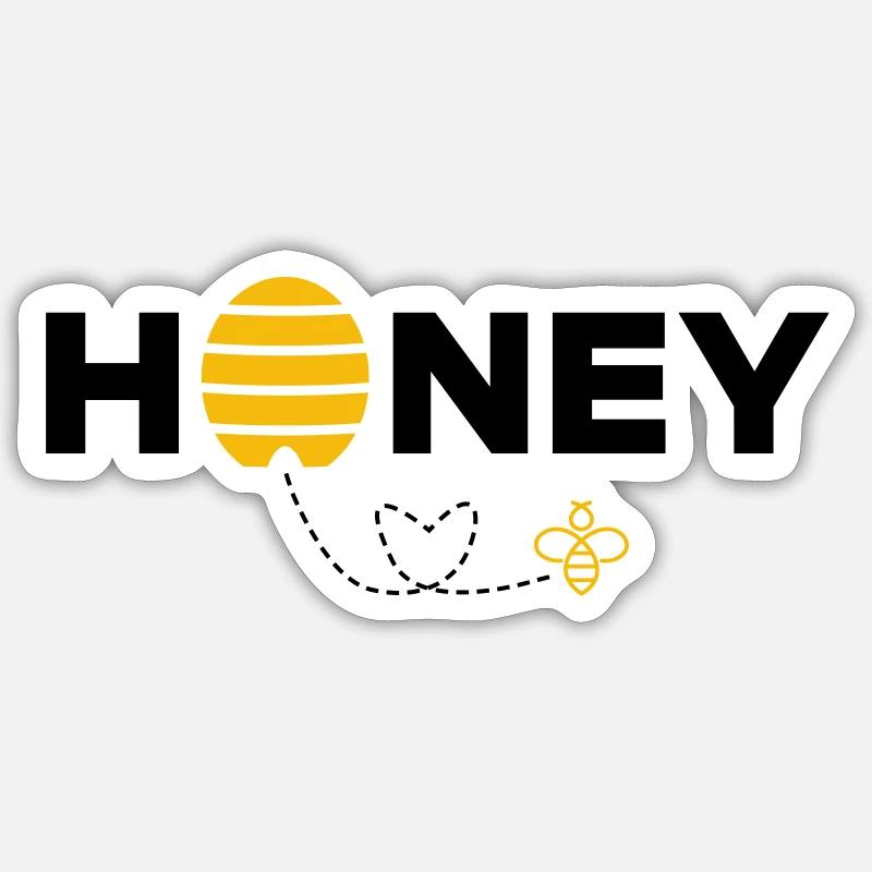 Honey Biene - Sticker Größe S (10 x 10 cm) - Mattweiß