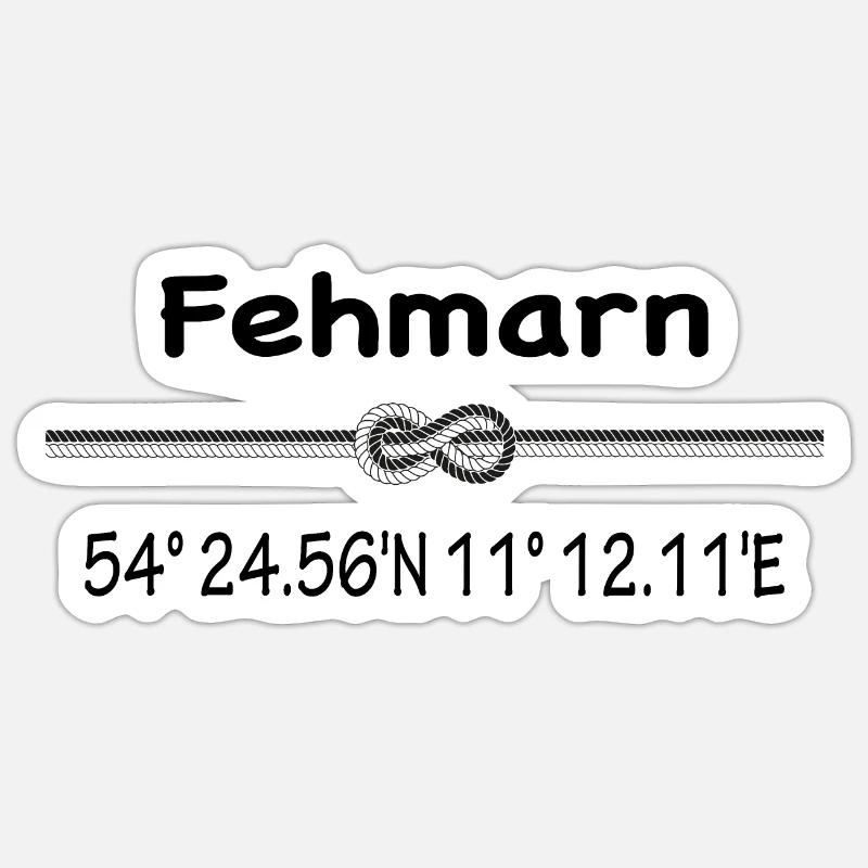 Fehmarn - Sticker Größe S (10 x 10 cm) - Mattweiß