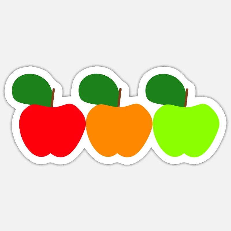 Three apples - Sticker size S (10 x 10 cm) - white matte