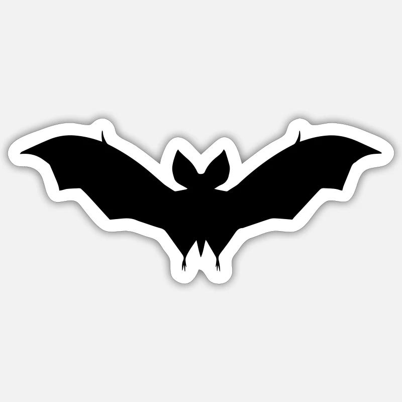 Fledermaus - Sticker Größe S (10 x 10 cm) - Mattweiß