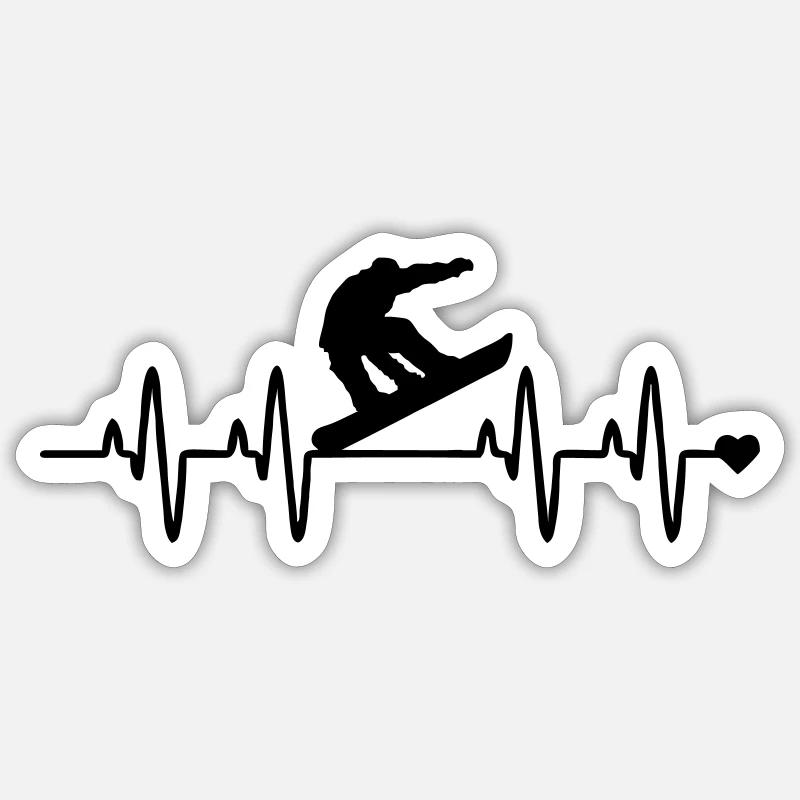 Snowboard - Sticker size S (10 x 10 cm) - white matte