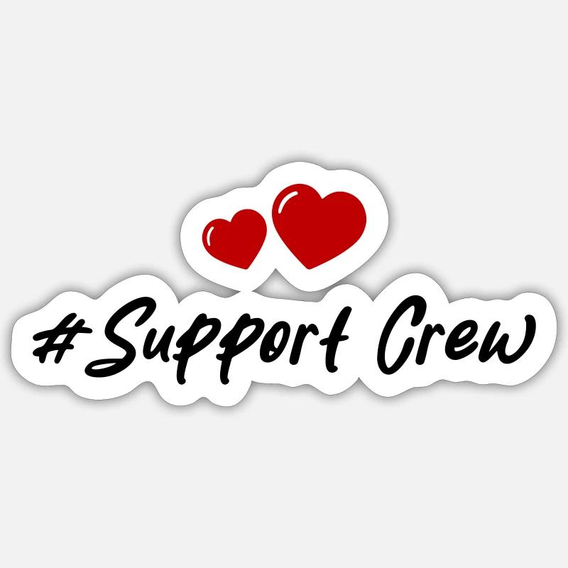 Support Crew Herz Liebe - Sticker Größe S (10 x 10 cm) - Mattweiß