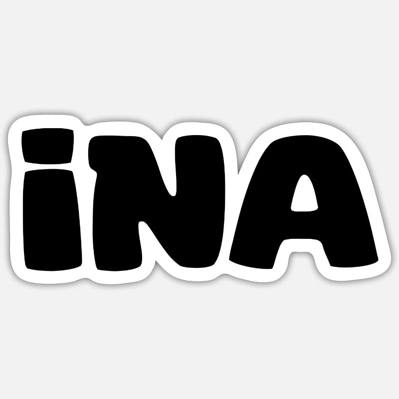 Name - Ina - Sticker Größe S (10 x 10 cm) - Mattweiß