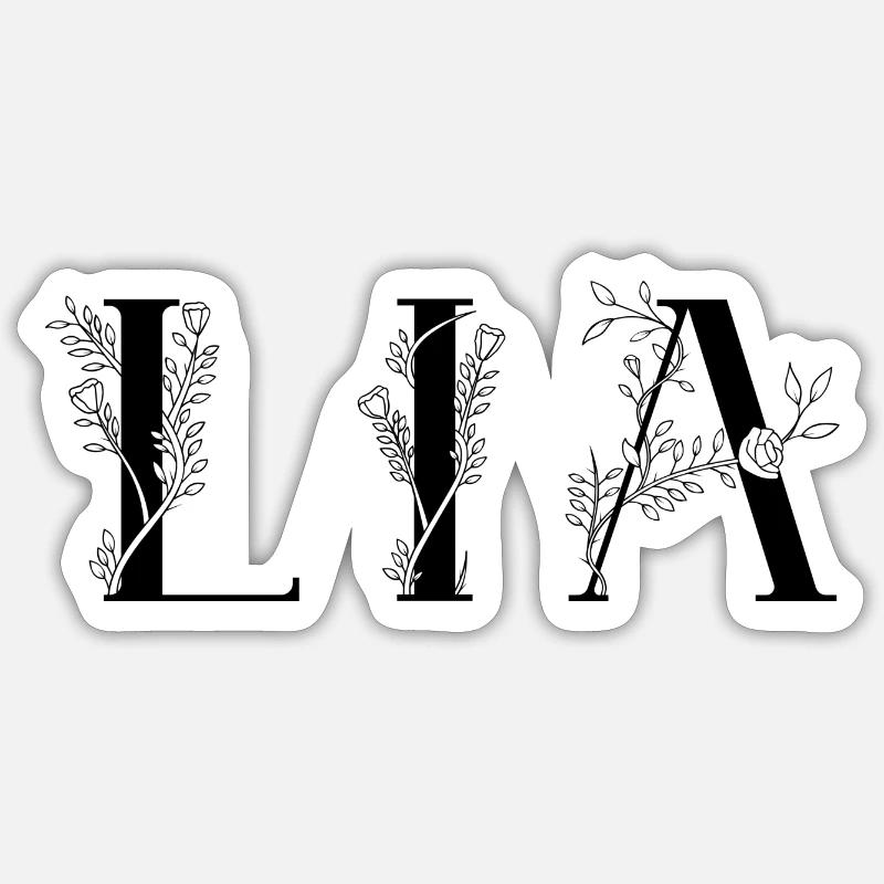 Nom - Lia - Sticker taille S (10 x 10 cm) - blanc mat
