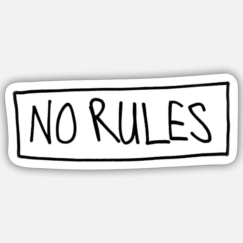NO RULES - Sticker size S (10 x 10 cm) - white matte