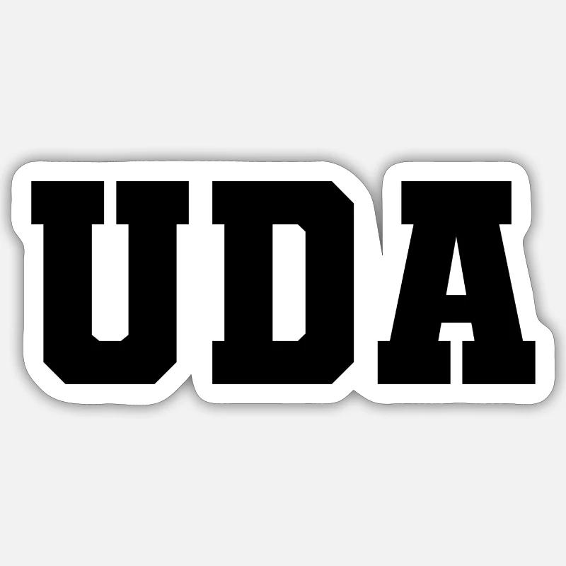 Nom - Uda - Sticker taille S (10 x 10 cm) - blanc mat