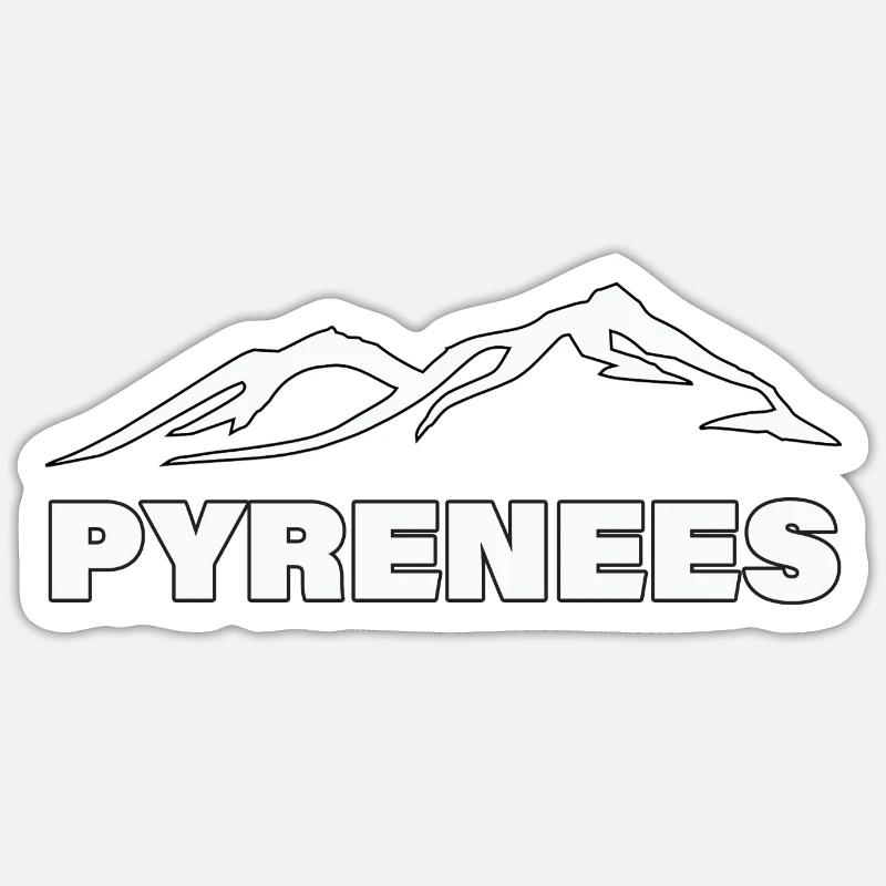 PYRENEES - Sticker Größe S (10 x 10 cm) - Mattweiß