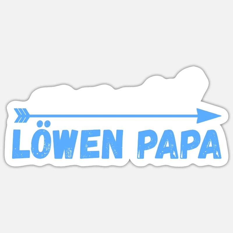 Vater Löwen Papa - Sticker Größe S (10 x 10 cm) - Mattweiß