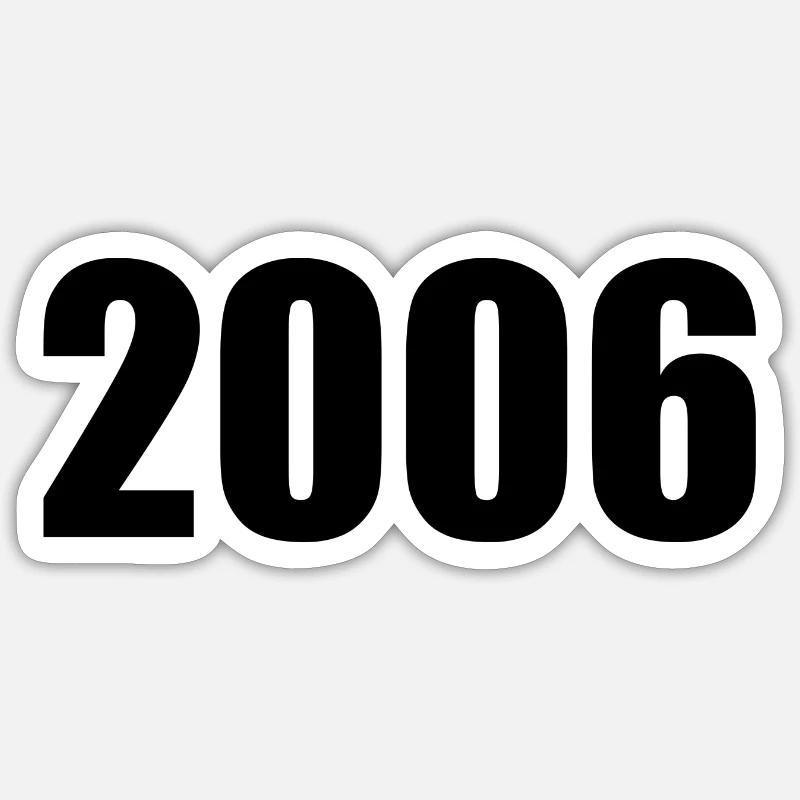 2006 modèle d’anniversaire personnaliser la conception - Sticker taille S (10 x 10 cm) - blanc mat