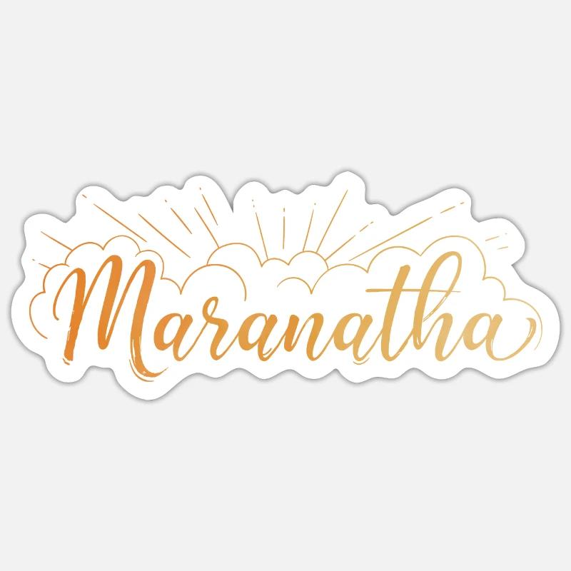 Maranatha - Sticker taille S (10 x 10 cm) - blanc mat