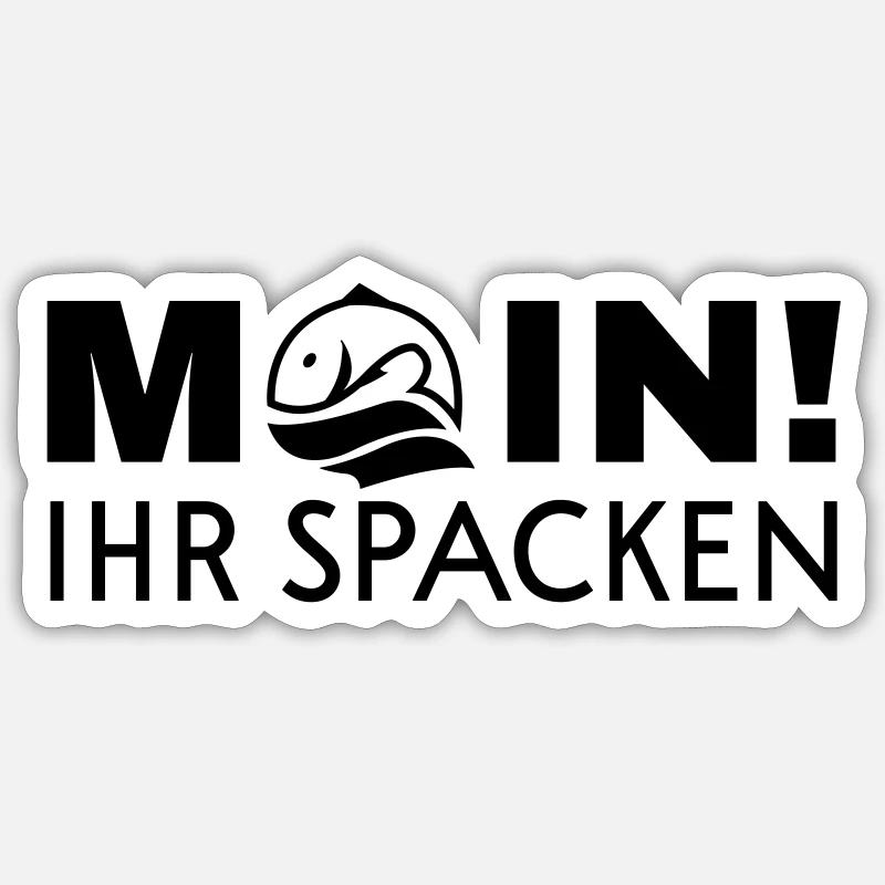 Moin, ihr Spacken - Sticker Größe S (10 x 10 cm) - Mattweiß
