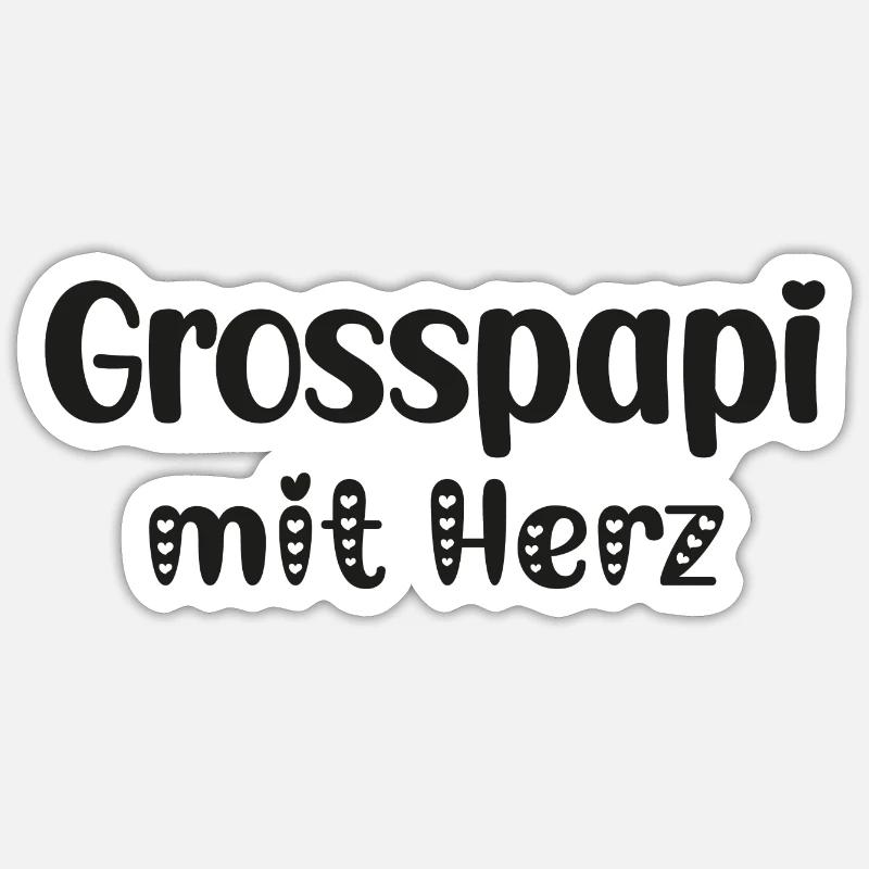 Grosspapi mit Herz bescht Grosspapi Opa Schweiz Sticker Größe S (10 x 10 cm)