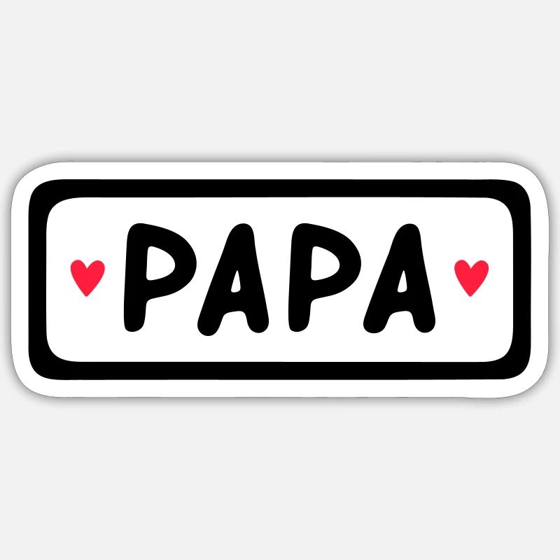 Papa - Sticker Größe S (10 x 10 cm) - Mattweiß