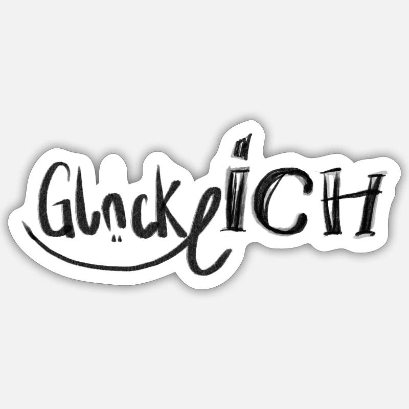 Glücklich Sticker Größe S (10 x 10 cm)