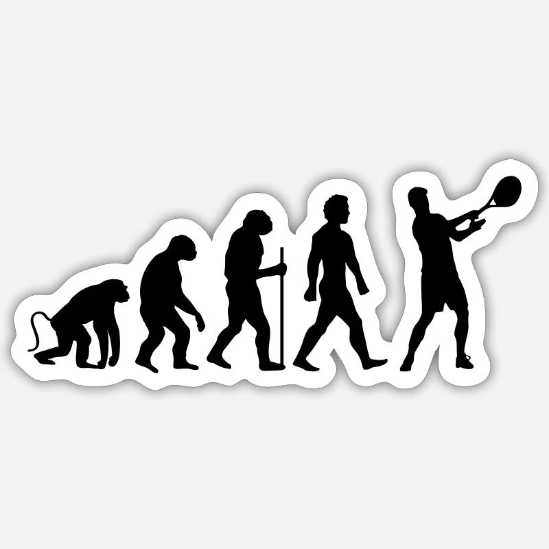 evolution tennis - Sticker Größe S (10 x 10 cm) - Mattweiß