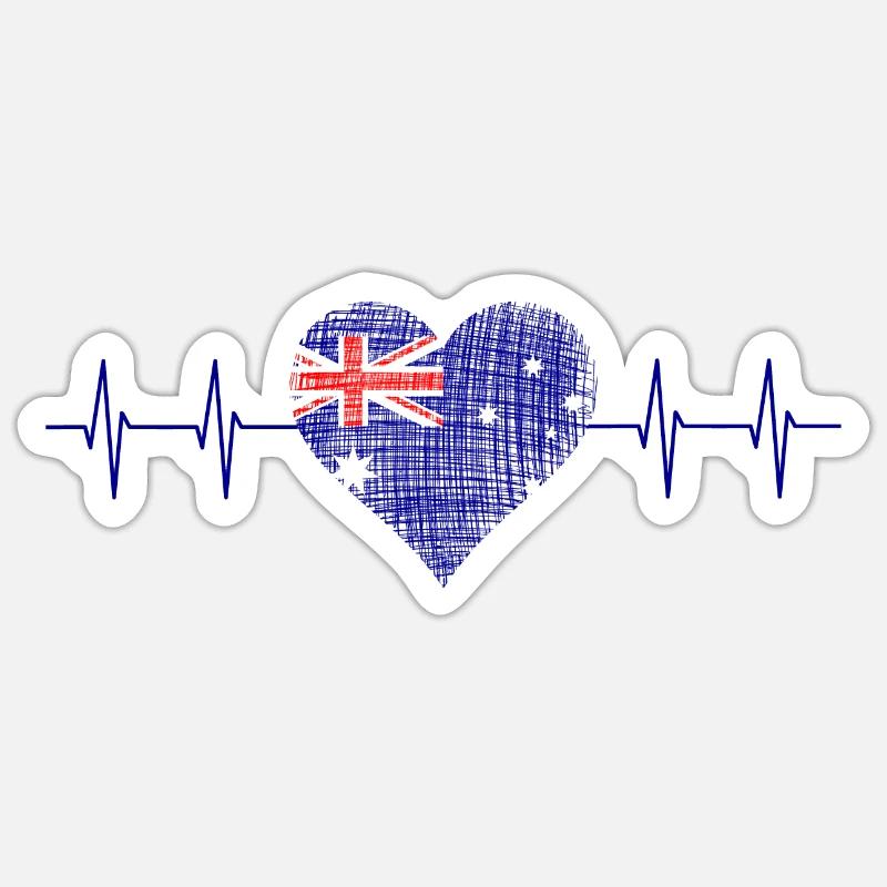 Australia, Down Under - Sticker Größe S (10 x 10 cm) - Mattweiß