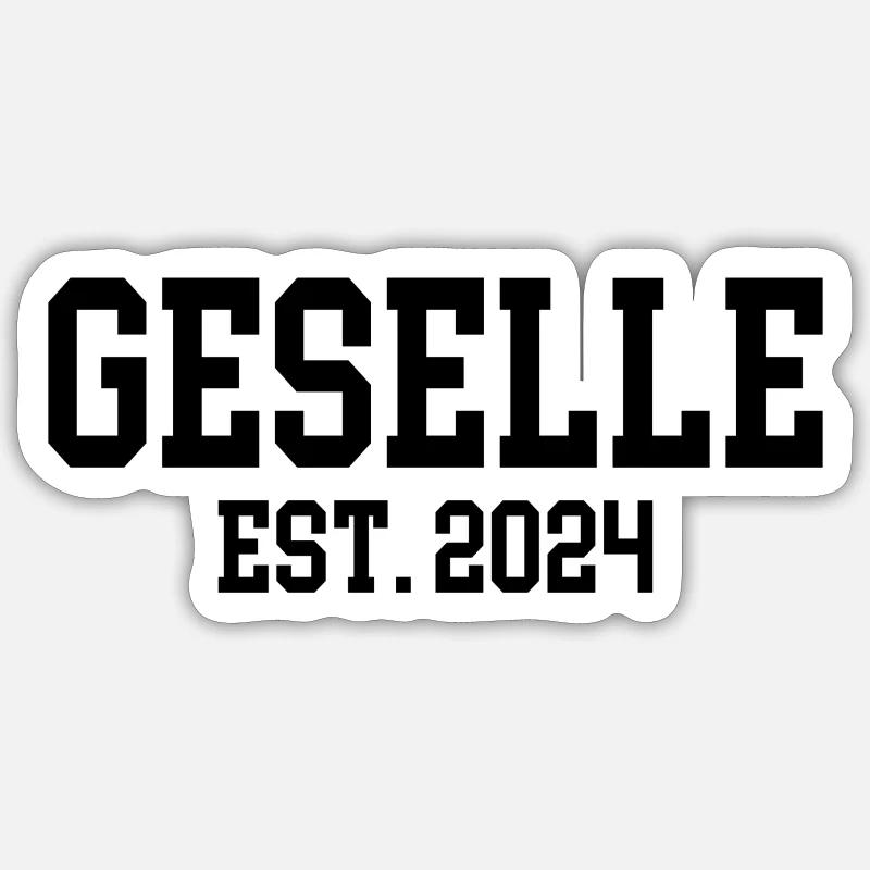 Geselle Geschenk Abschluss - Sticker Größe S (10 x 10 cm) - Mattweiß